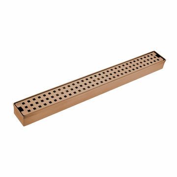 Palo Shower Drain Channel - Antique Copper (24 x 2 Inches) - LIPKA - Lipka Home