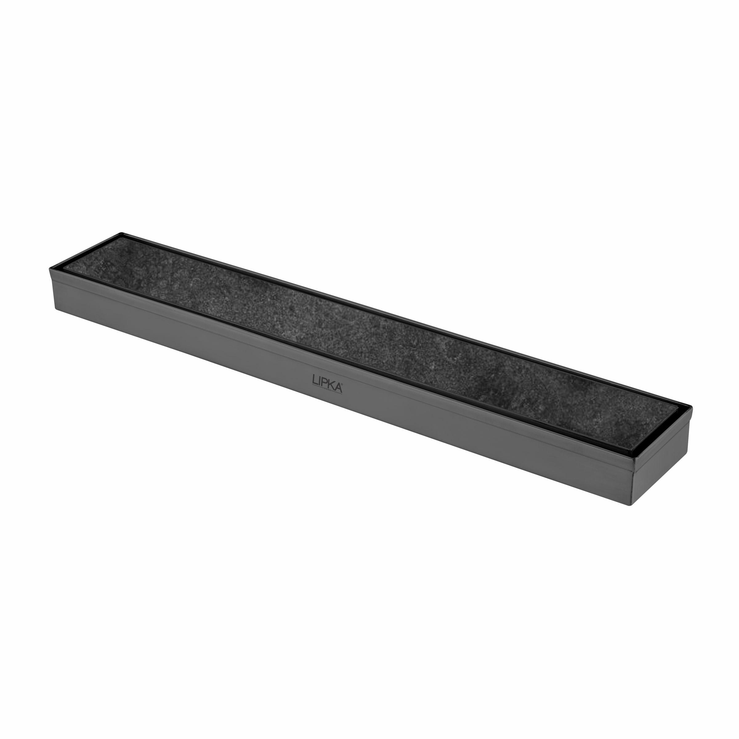 Marble Insert Shower Drain Channel - Black (24 x 2 Inches)