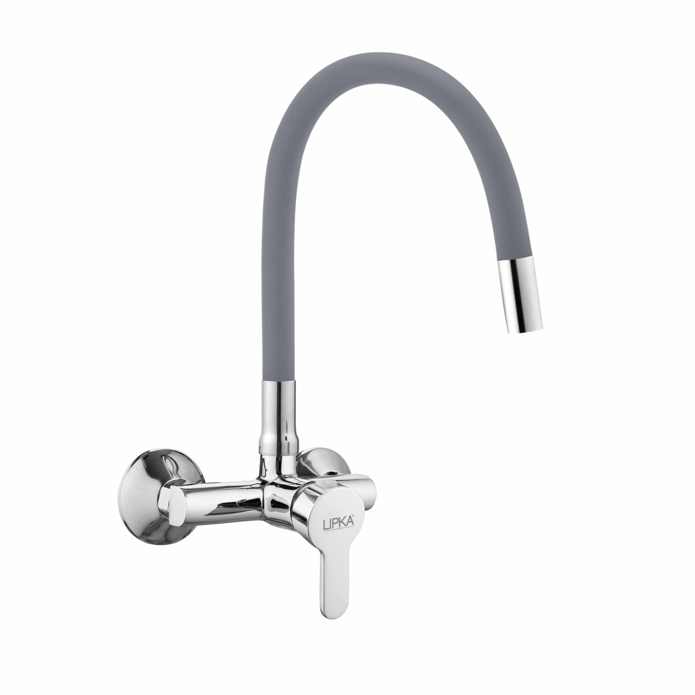 Virgo Single Lever Sink Mixer with Grey Flexible Silicone Spout (20 Inches) - LIPKA - Lipka Home
