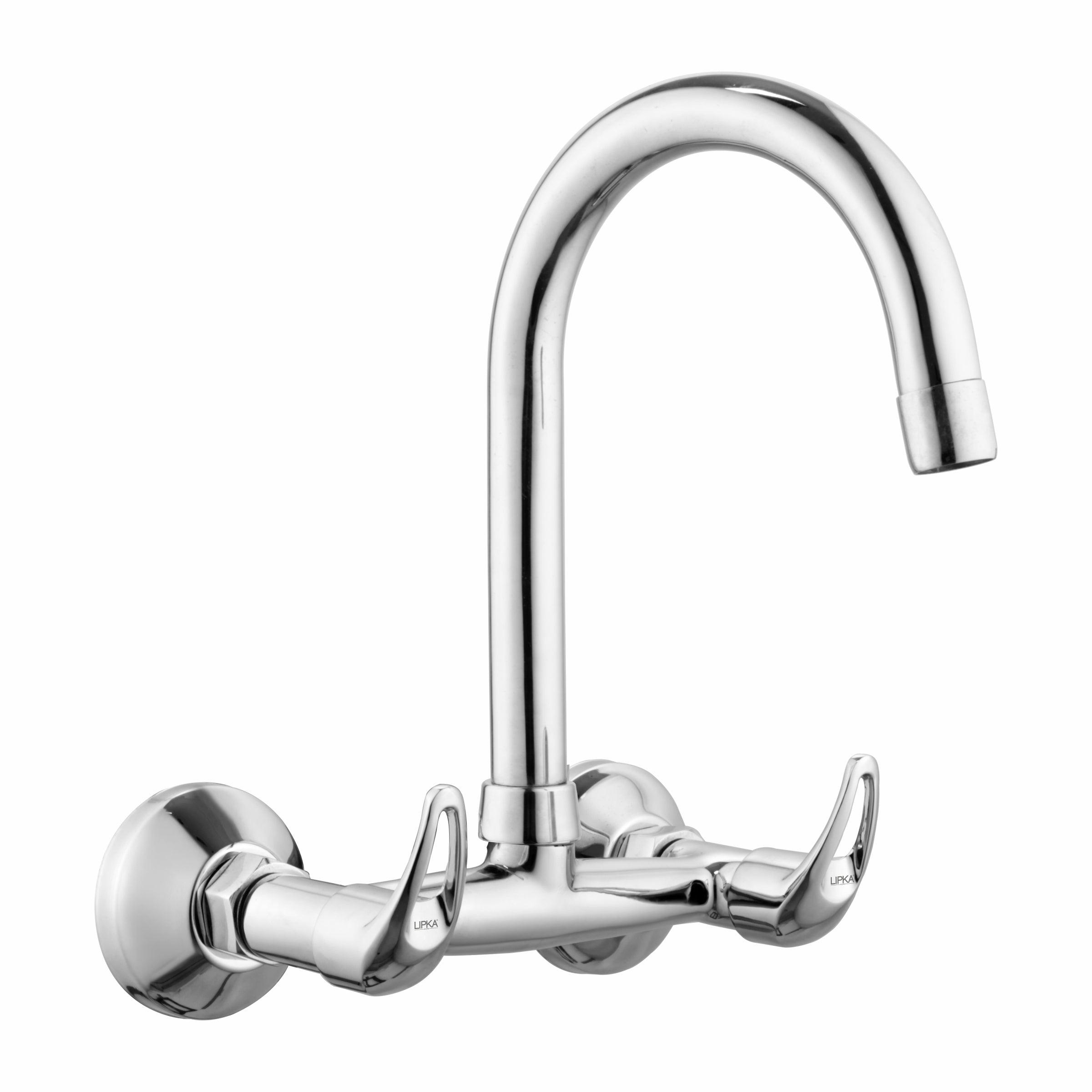 Pixel Centre Hole Basin Mixer Brass Faucet with Round Swivel Spout (15 Inches) - LIPKA - Lipka Home