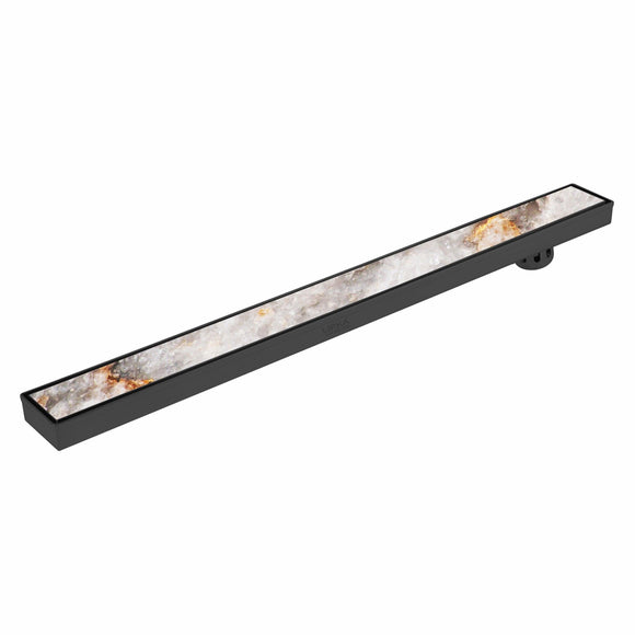 Tile Insert Shower Drain Channel - Black (48 x 3 Inches) - LIPKA - Lipka Home