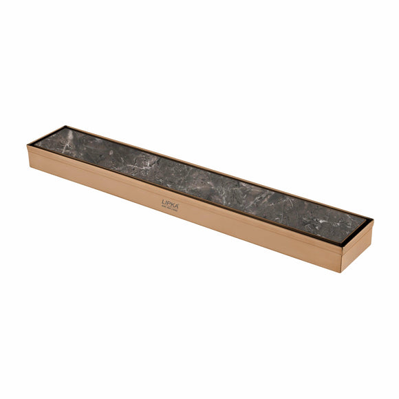 Marble Insert Shower Drain Channel - Antique Copper (18 x 2 Inches) - LIPKA - Lipka Home