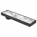 Marble Insert Shower Drain Channel - Black (32 x 5 Inches) - LIPKA - Lipka Home