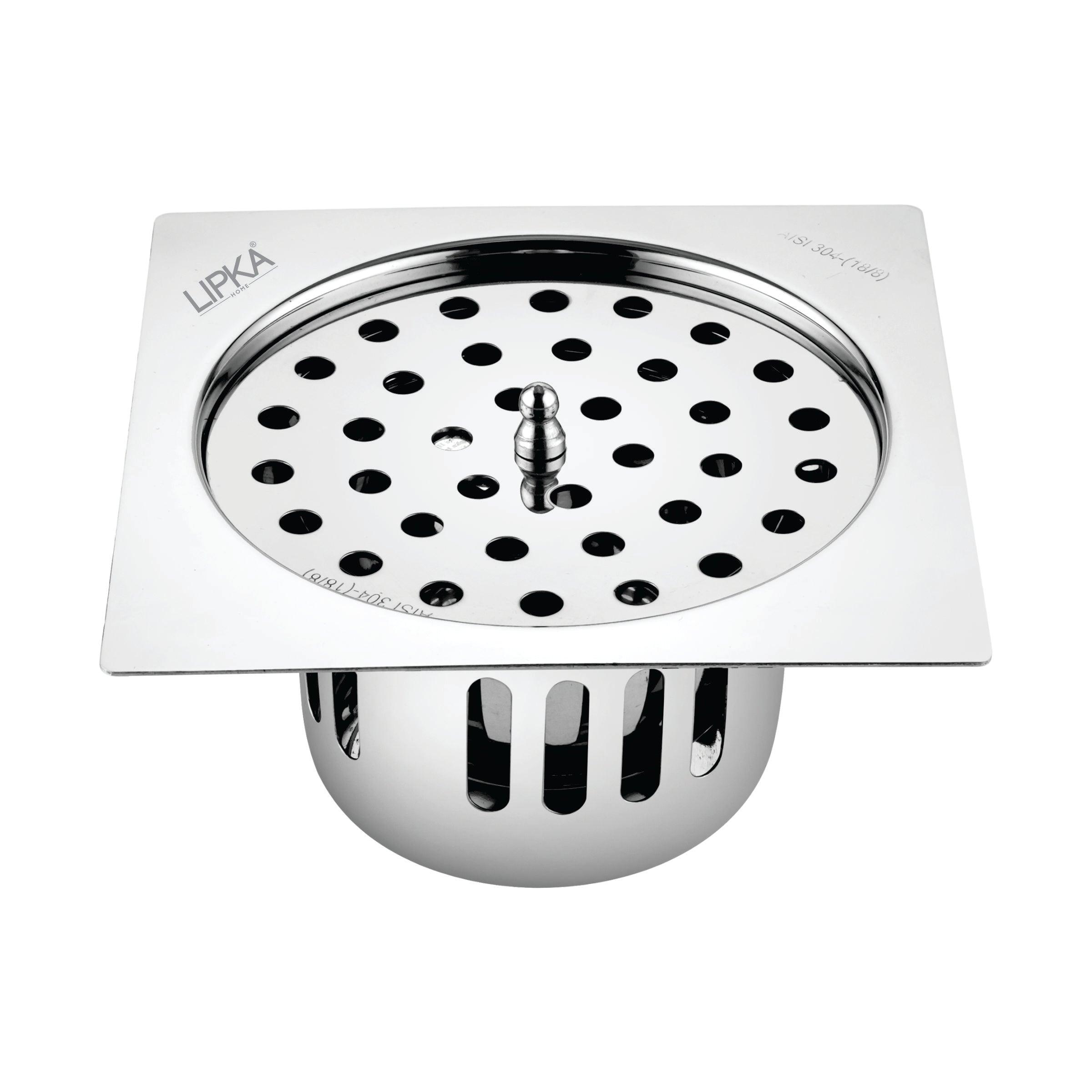 Square Flat Cut Floor Drain (6 x 6 Inches) with Lid and Cockroach Trap - LIPKA - Lipka Home