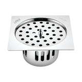 Square Flat Cut Floor Drain (6 x 6 Inches) with Lid and Cockroach Trap - LIPKA