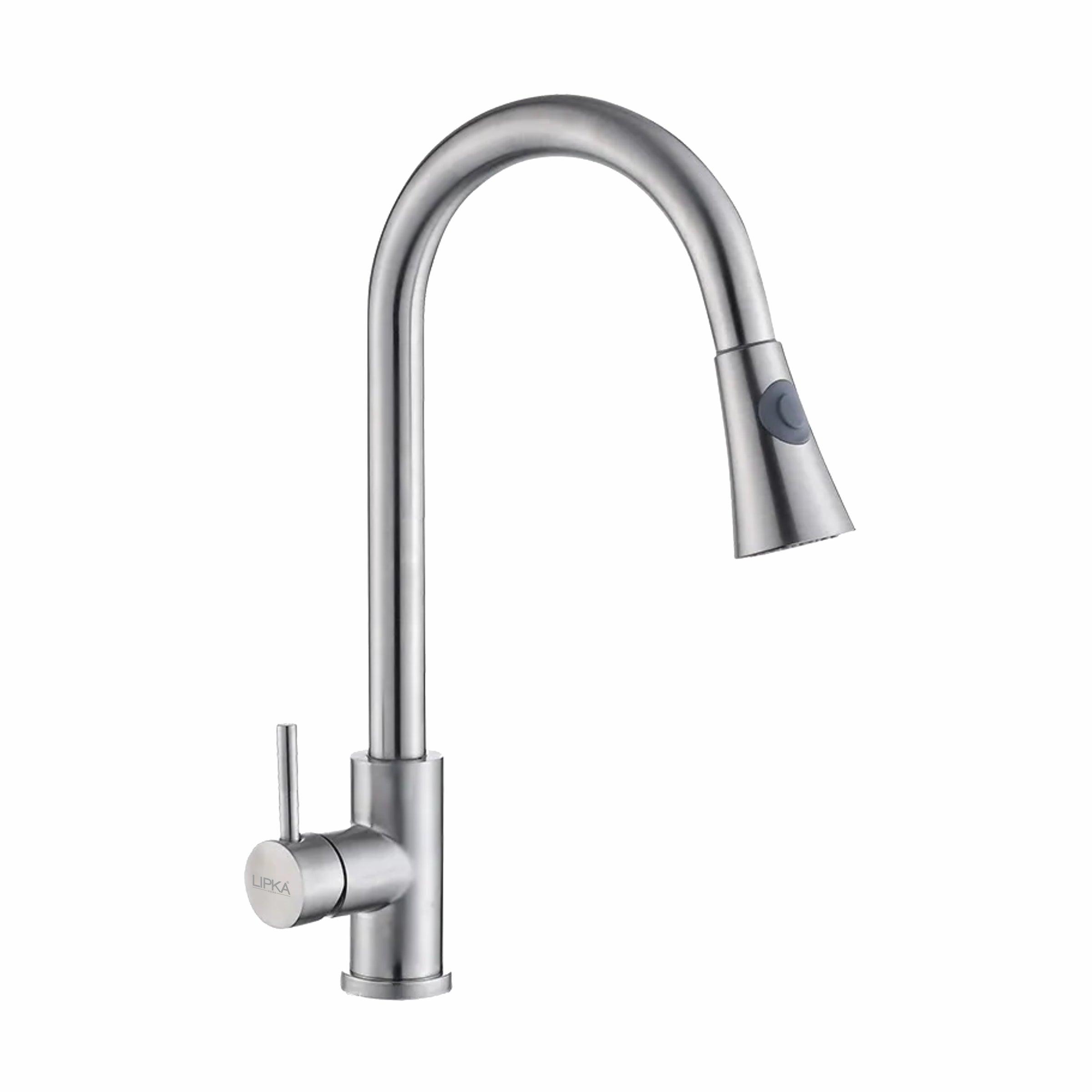 Kyron Single Lever 304-Grade Pull-out Mixer Faucet with Swivel Spout & Dual Flow (Silver) - LIPKA - Lipka Home