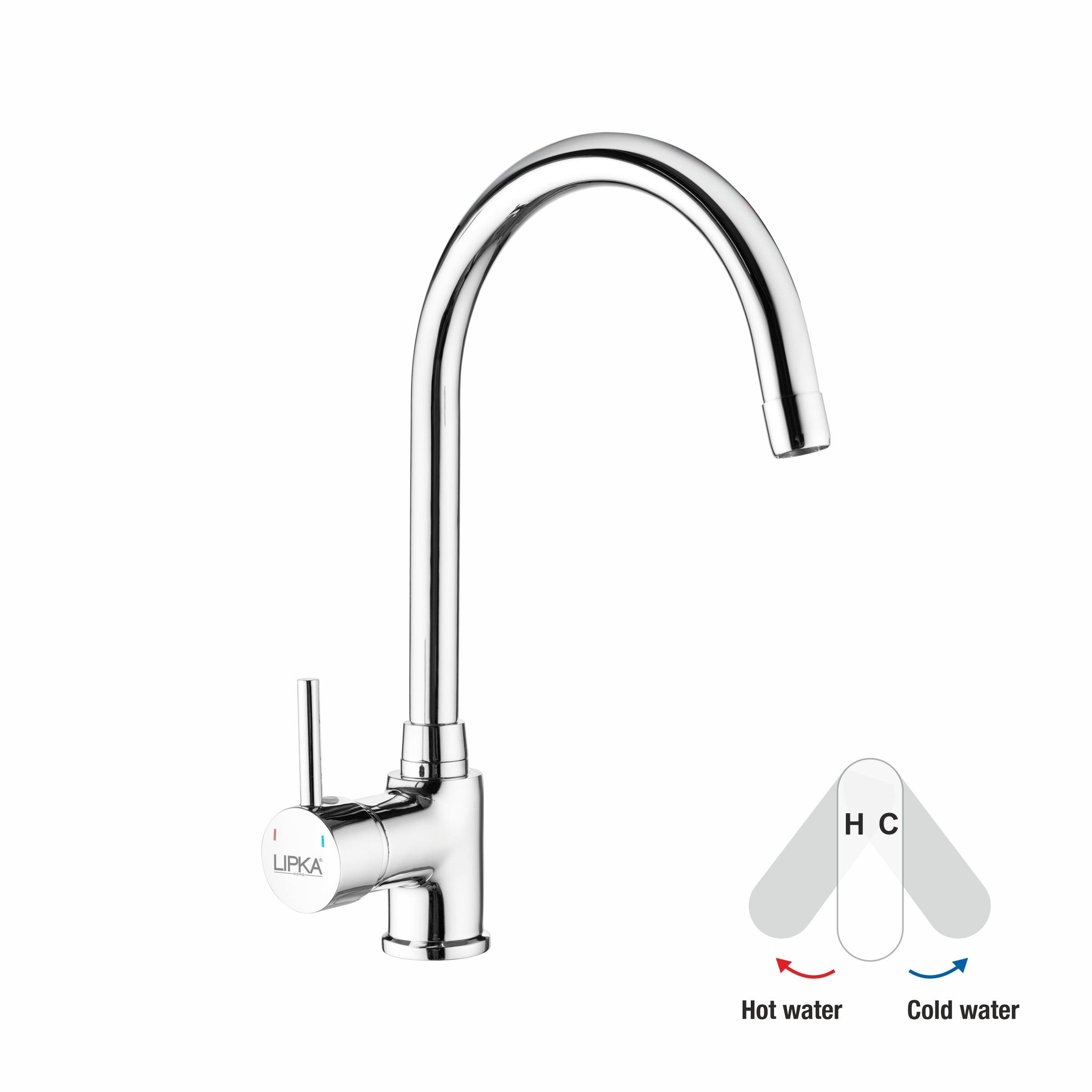 Kyron Single Lever Table Mount Sink Mixer Brass Faucet with Round Swivel Spout (20 Inches) - LIPKA - Lipka Home