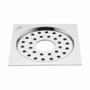Eon Square Flat Cut Floor Drain with Plain Jali and Hole (6 x 6 Inches) - LIPKA - Lipka Home