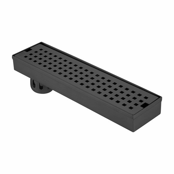 Palo Shower Drain Channel - Black (12 x 3 Inches) - LIPKA - Lipka Home