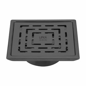 Orange Exclusive Square Floor Drain in Black PVD Coating (5 x 5 Inches) with Cockroach Trap - LIPKA - Lipka Home