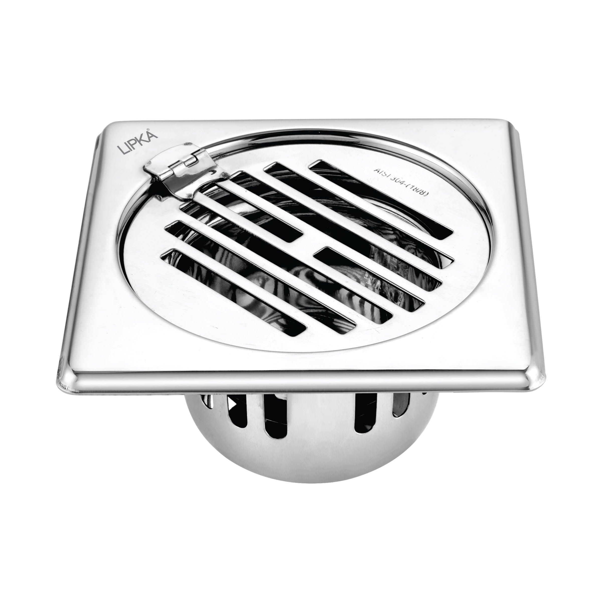 Golden Classic Jali Square Floor Drain (6 x 6 Inches) with Hinge and Cockroach Trap - LIPKA - Lipka Home
