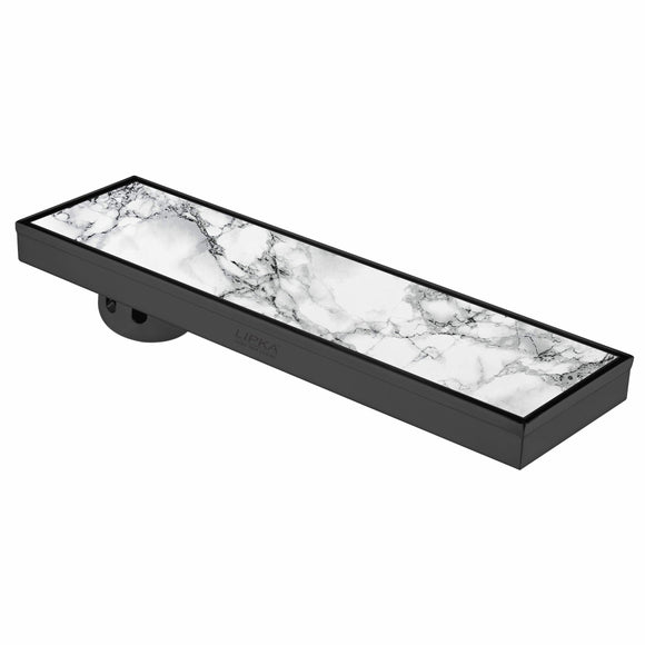 Marble Insert Shower Drain Channel - Black (24 x 5 Inches) - LIPKA - Lipka Home
