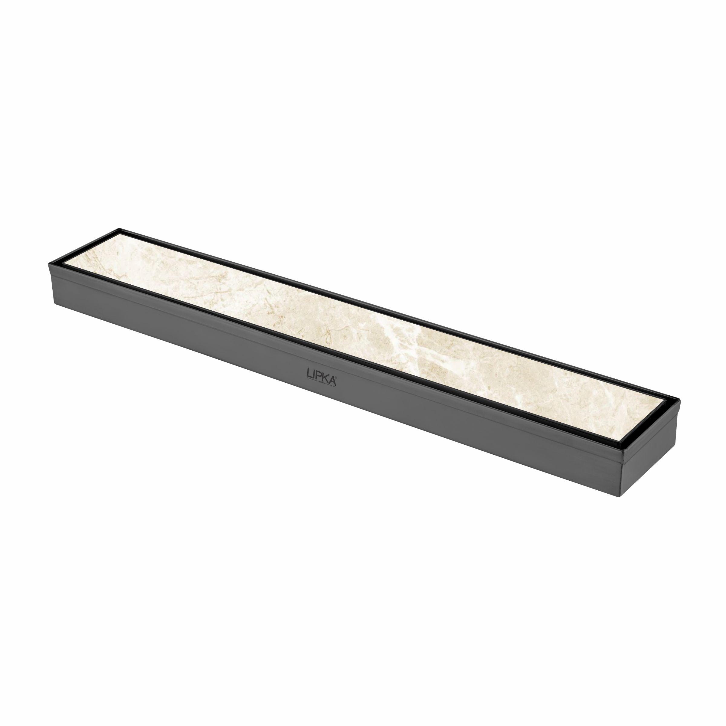 Marble Insert Shower Drain Channel - Black (12 x 2 Inches) - LIPKA - Lipka Home