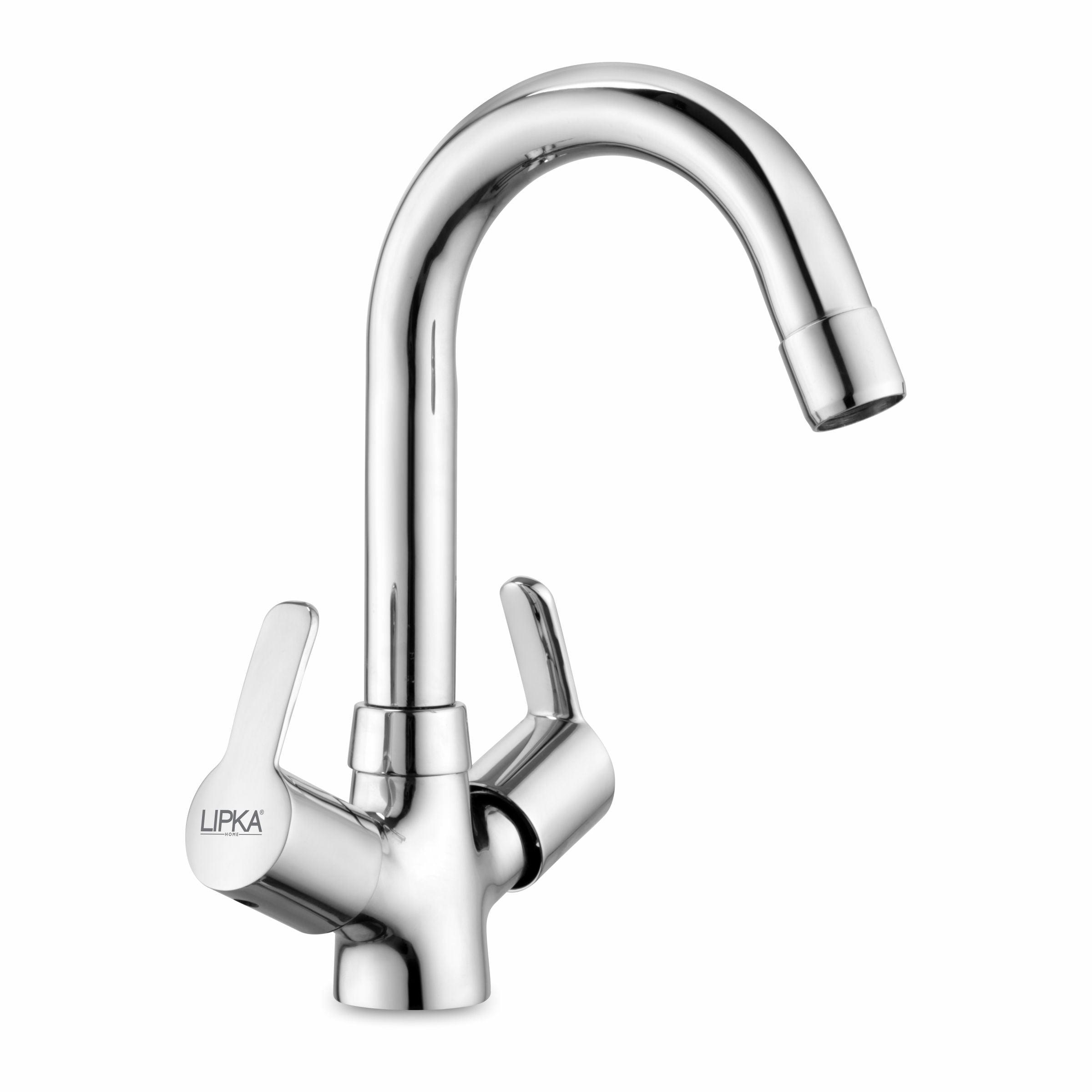 Frenk Centre Hole Basin Mixer Brass Faucet with Round Swivel Spout (12 Inches) - LIPKA - Lipka Home