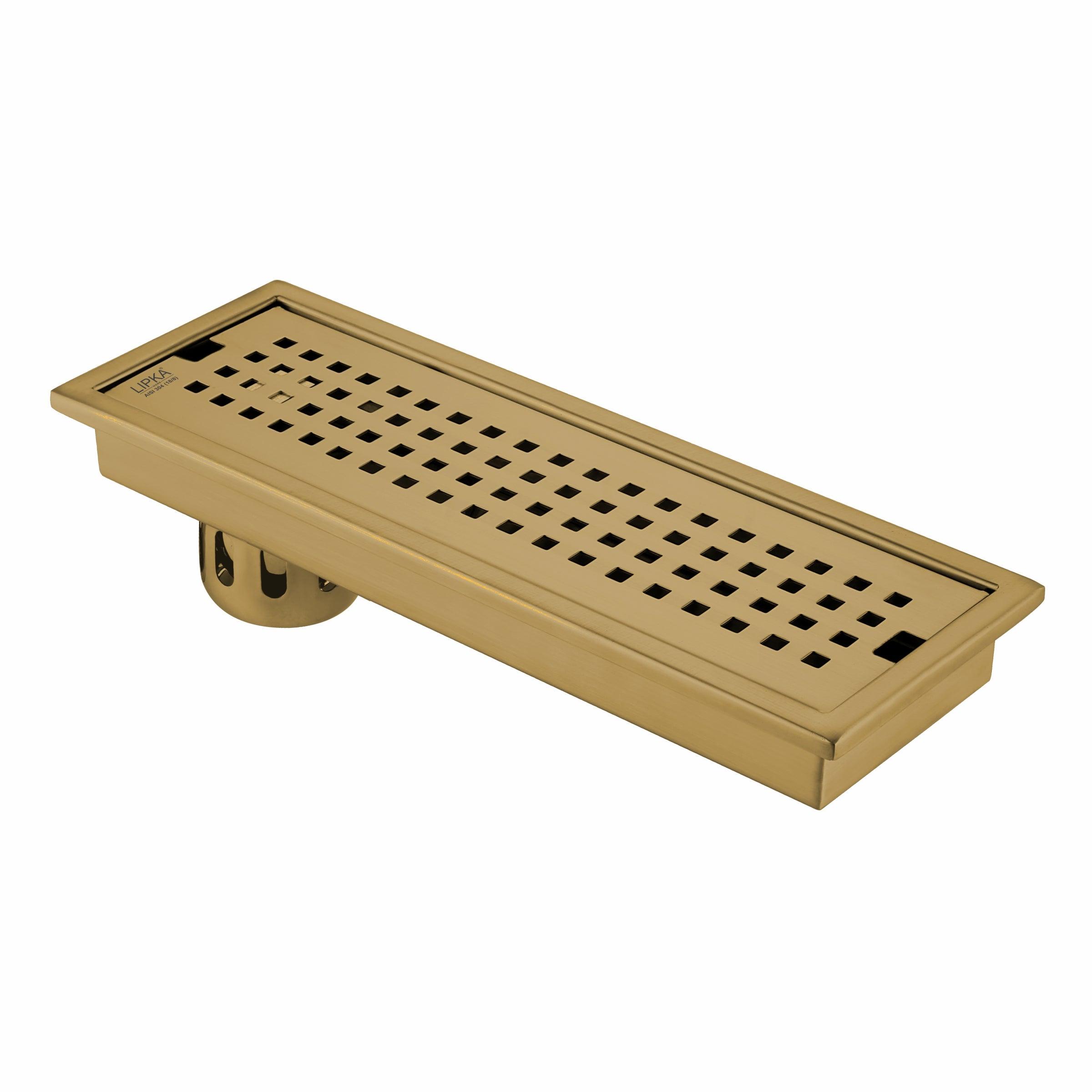 Palo Shower Drain Channel - Yellow Gold (24 x 4 Inches) - LIPKA - Lipka Home