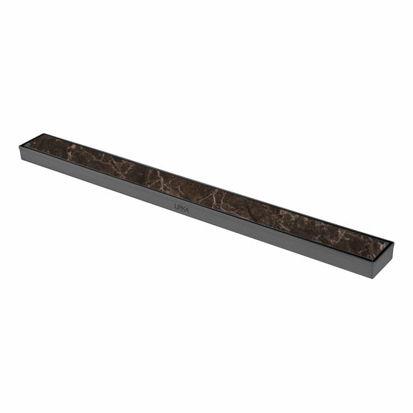 Marble Insert Shower Drain Channel - Black (36 x 2 Inches) - LIPKA - Lipka Home