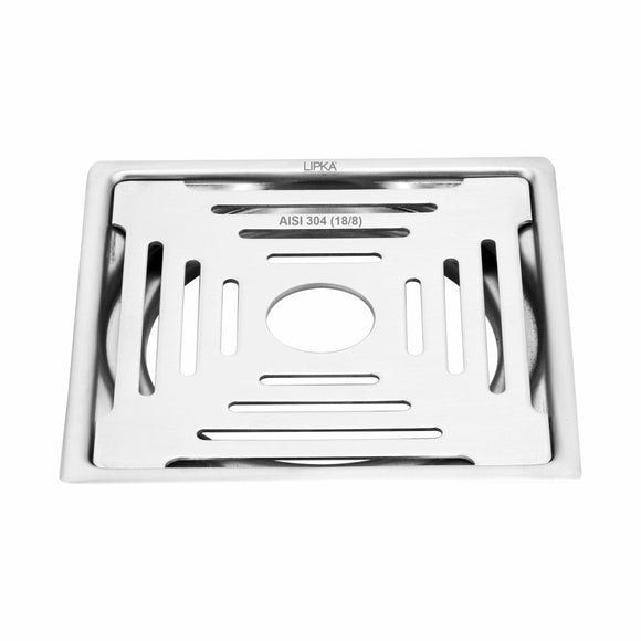 Green Exclusive Square Flat Cut Floor Drain (6 x 6 Inches) with Hole - LIPKA - Lipka Home