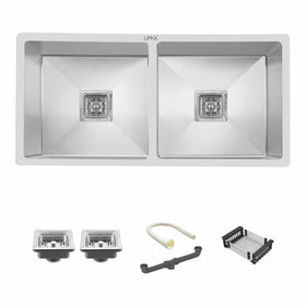 Handmade Double Bowl Kitchen Sink (45 x 20 x 10 Inches) - LIPKA - Lipka Home