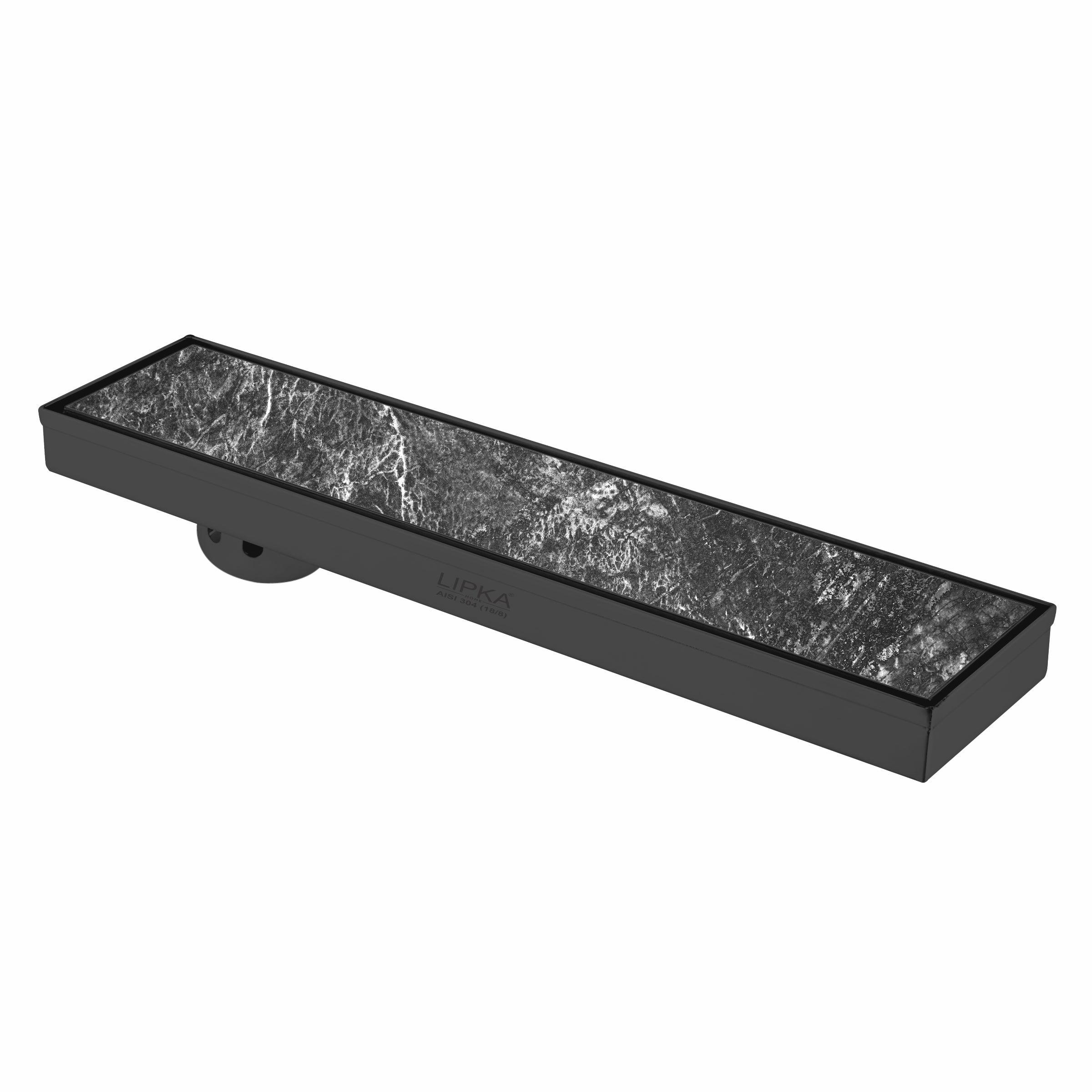 Tile Insert Shower Drain Channel - Black (24 x 4 Inches) - LIPKA - Lipka Home