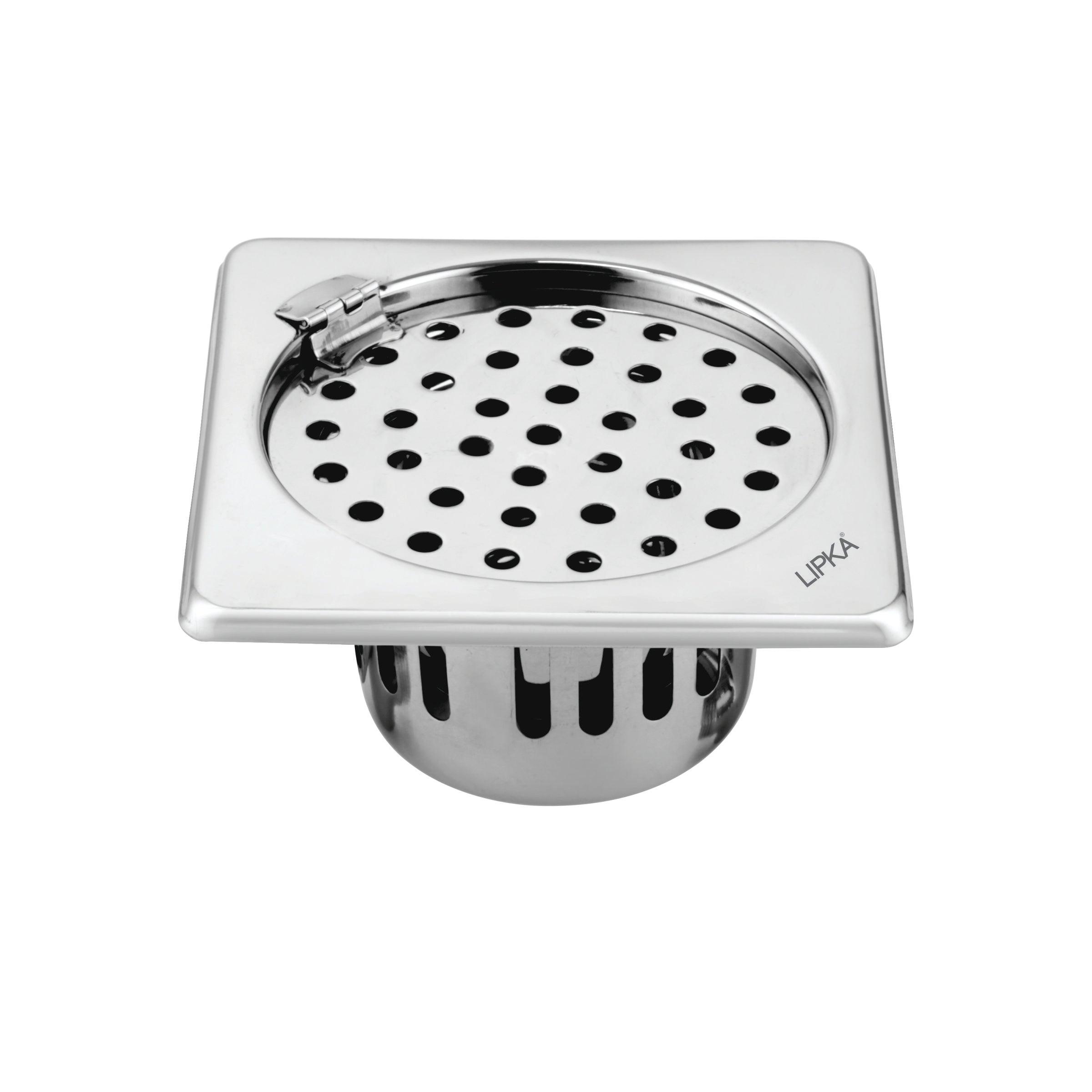 Square Floor Drain (6 x 6 Inches) with Hinge and Cockroach Trap - LIPKA - Lipka Home