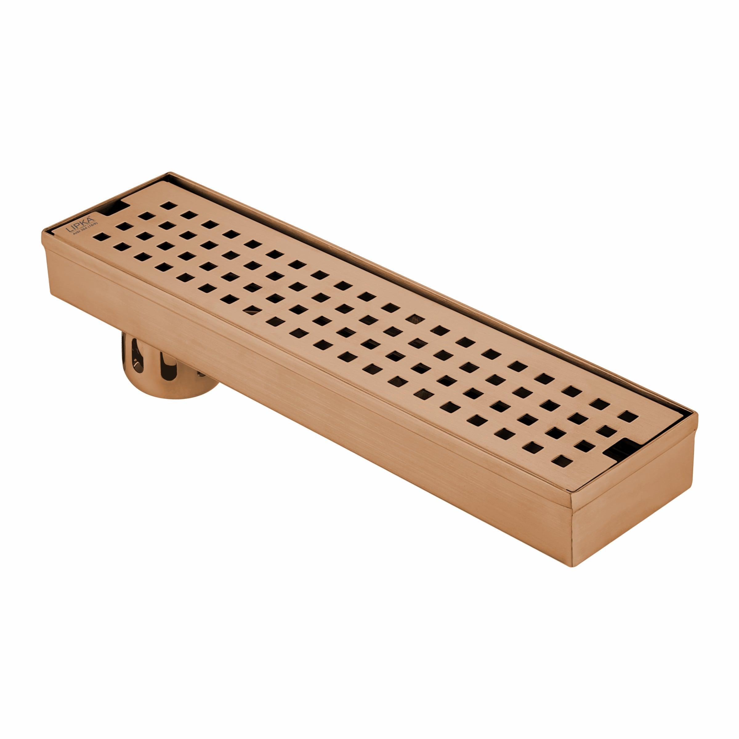 Palo Shower Drain Channel - Antique Copper (24 x 3 Inches) - LIPKA - Lipka Home