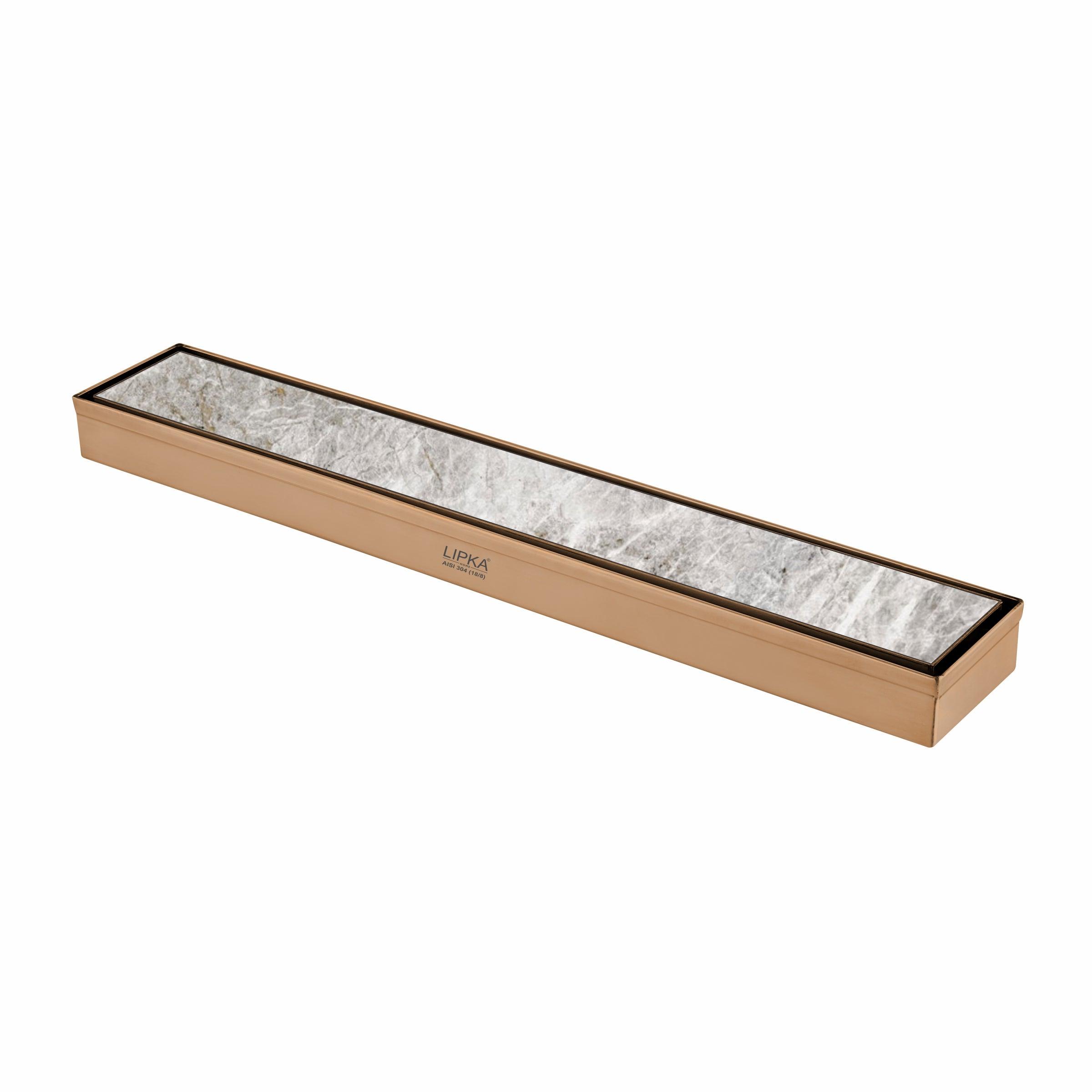 Marble Insert Shower Drain Channel - Antique Copper (24 x 2 Inches) 