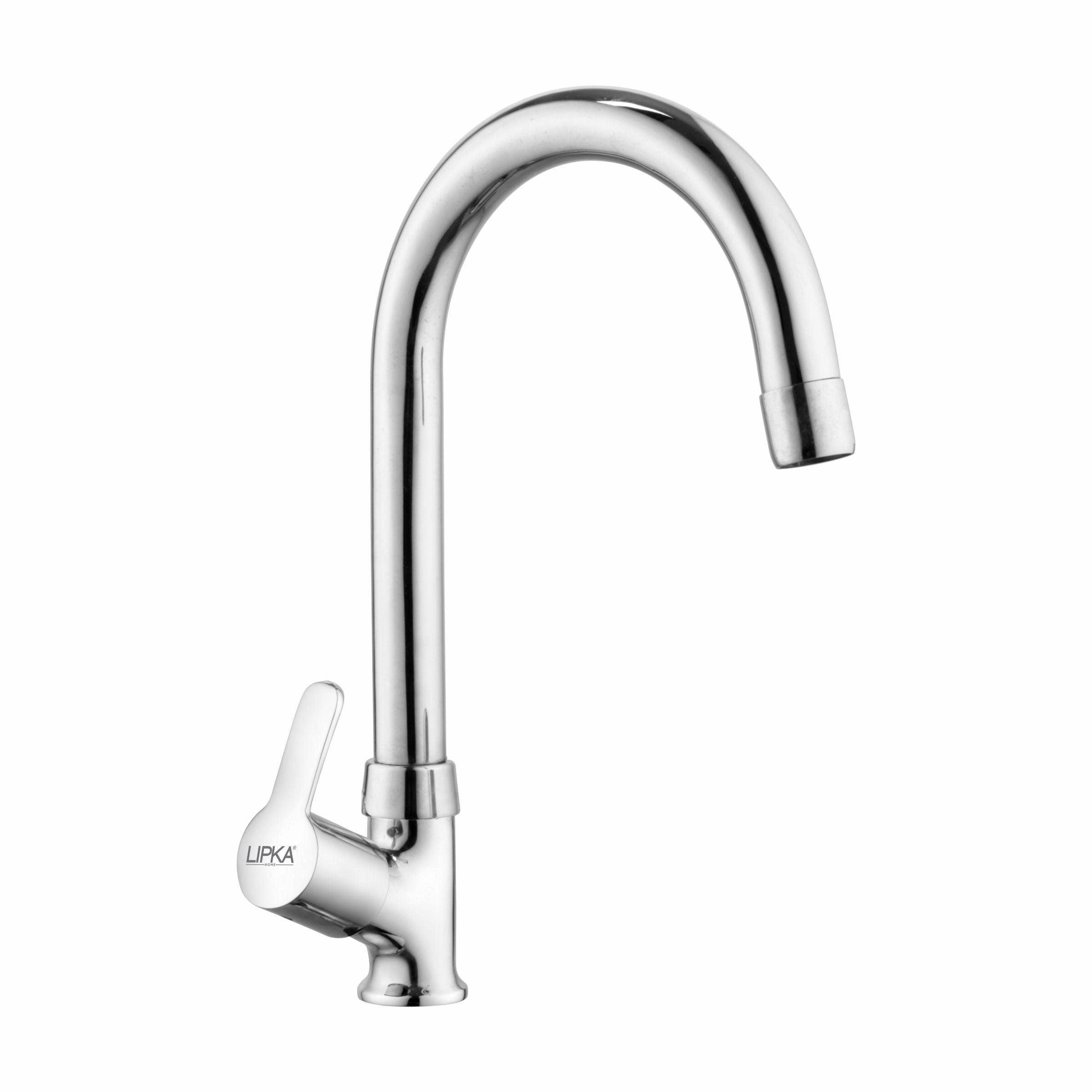 Frenk Swan Neck Brass Faucet with Round Swivel Spout (15 Inches) - LIPKA - Lipka Home