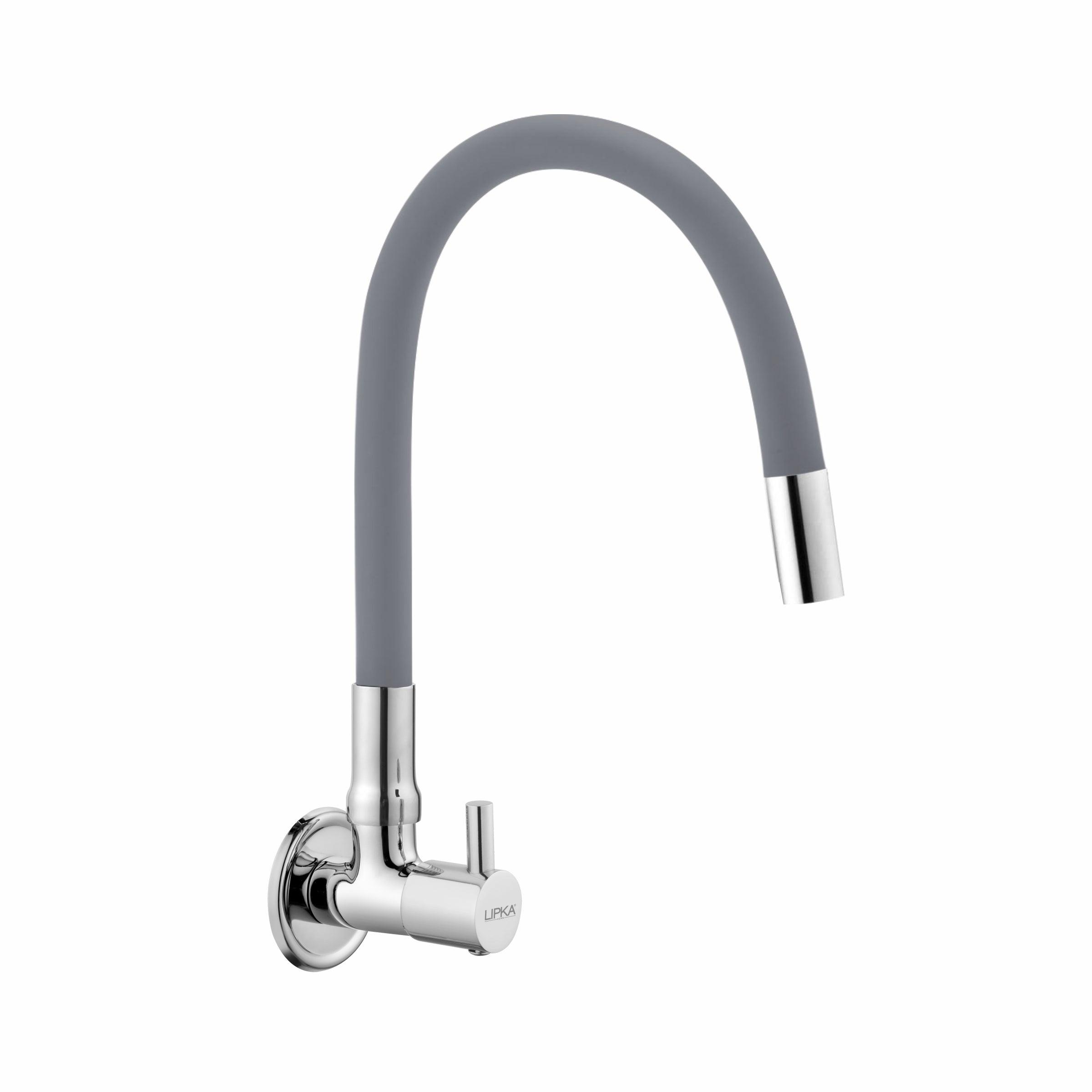 Kyron Sink Tap Brass Faucet with Flexible Silicone Spout (Grey) - LIPKA - Lipka Home