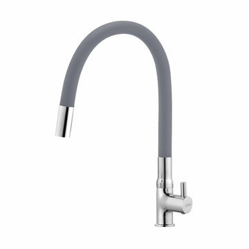 Kyron Swan Neck Brass Faucet with Flexible Silicone Spout (Grey) - LIPKA - Lipka Home