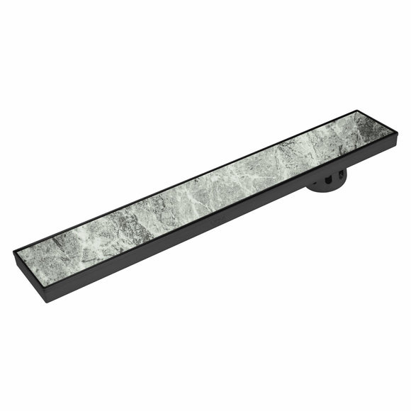 Tile Insert Shower Drain Channel - Black (40 x 5 Inches) - LIPKA - Lipka Home