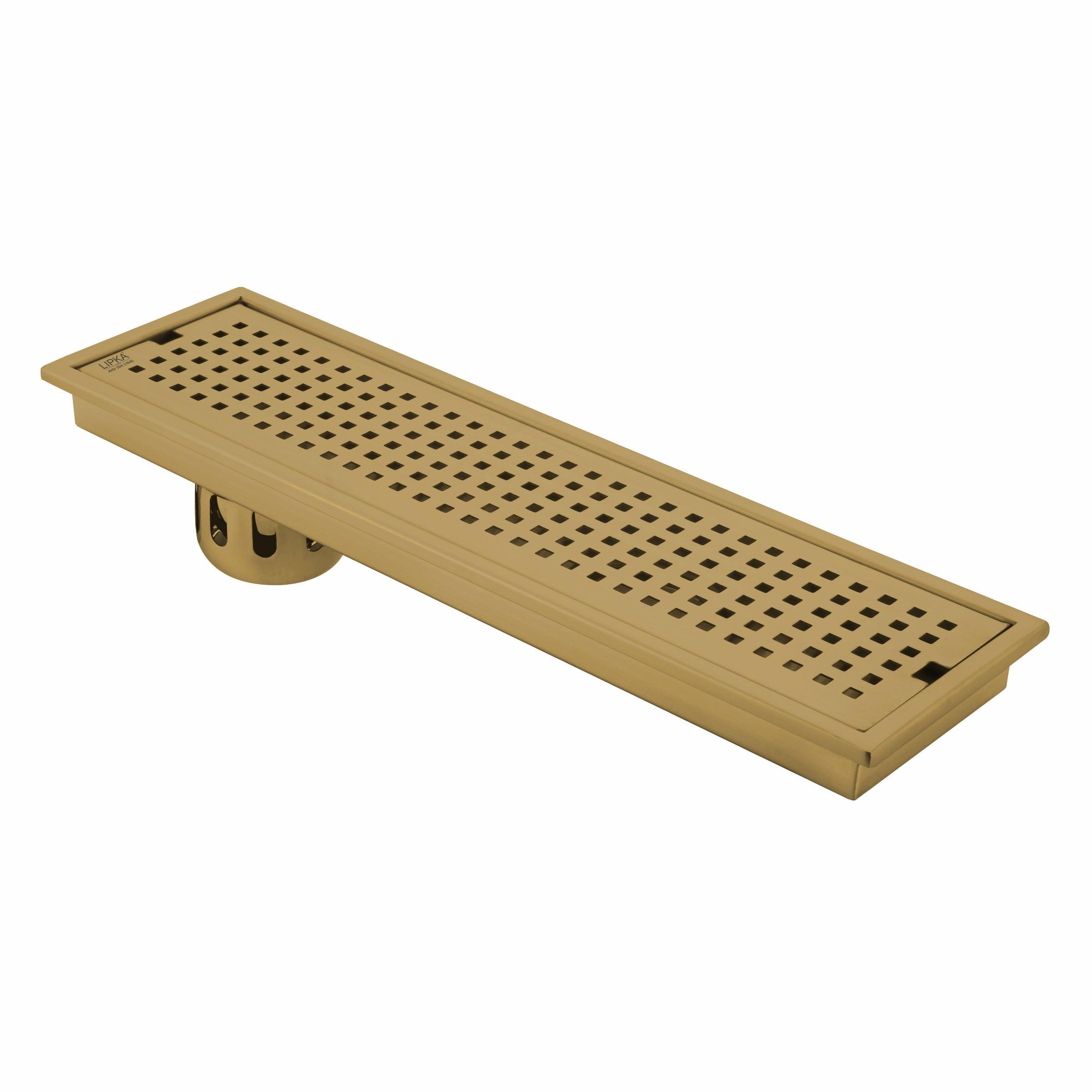 Palo Shower Drain Channel - Yellow Gold (40 x 4 Inches) - LIPKA - Lipka Home