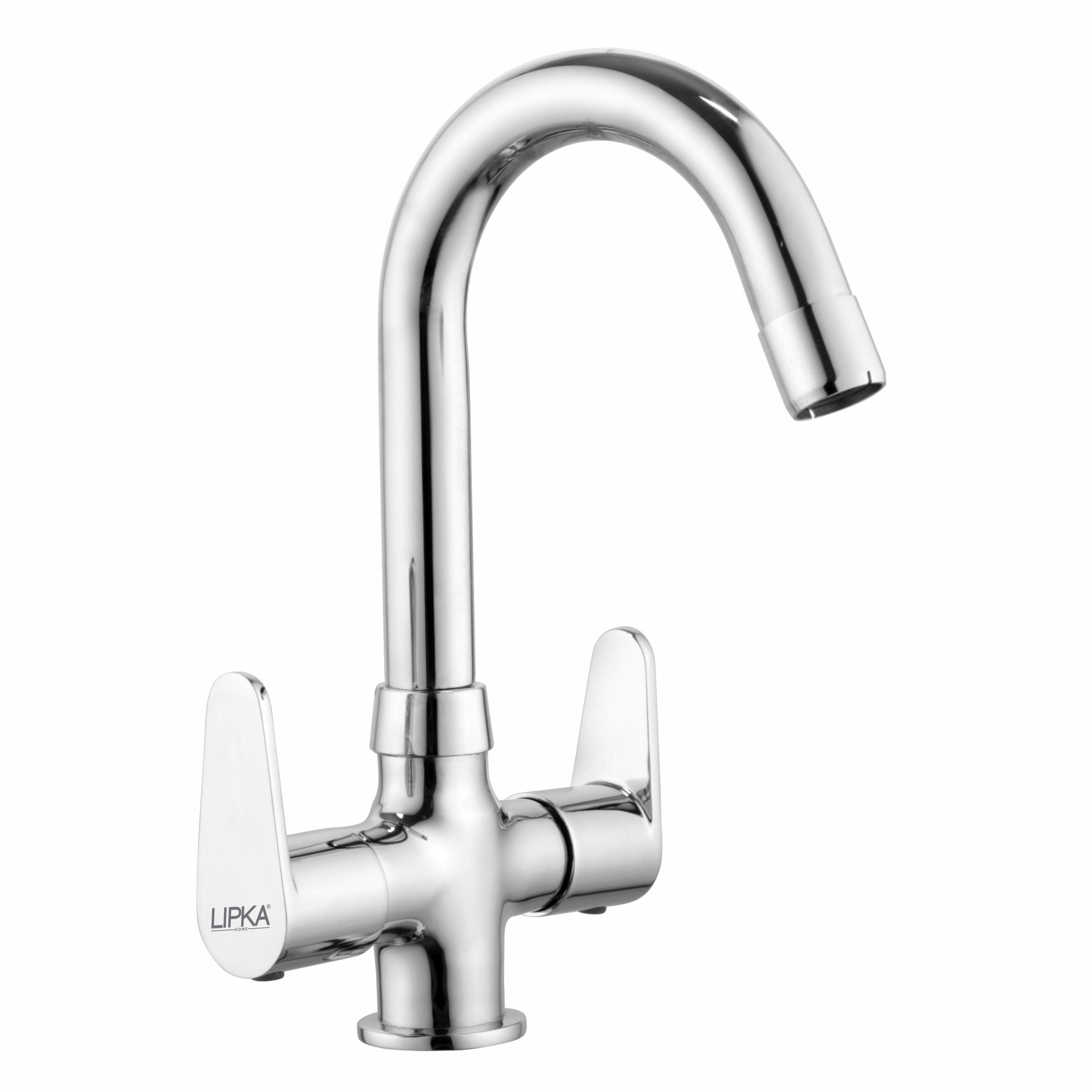 Virgo Centre Hole Basin Mixer Brass Faucet with Round Swivel Spout (12 Inches) - LIPKA - Lipka Home