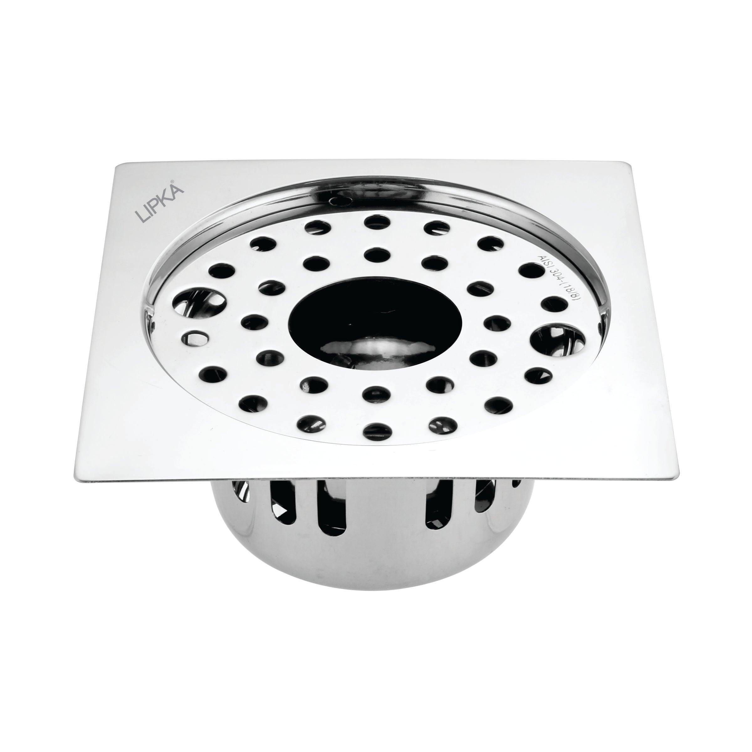 Square Flat Cut Floor Drain (5.5 x 5.5 Inches) with Lock, Hole and Cockroach Trap - LIPKA - Lipka Home