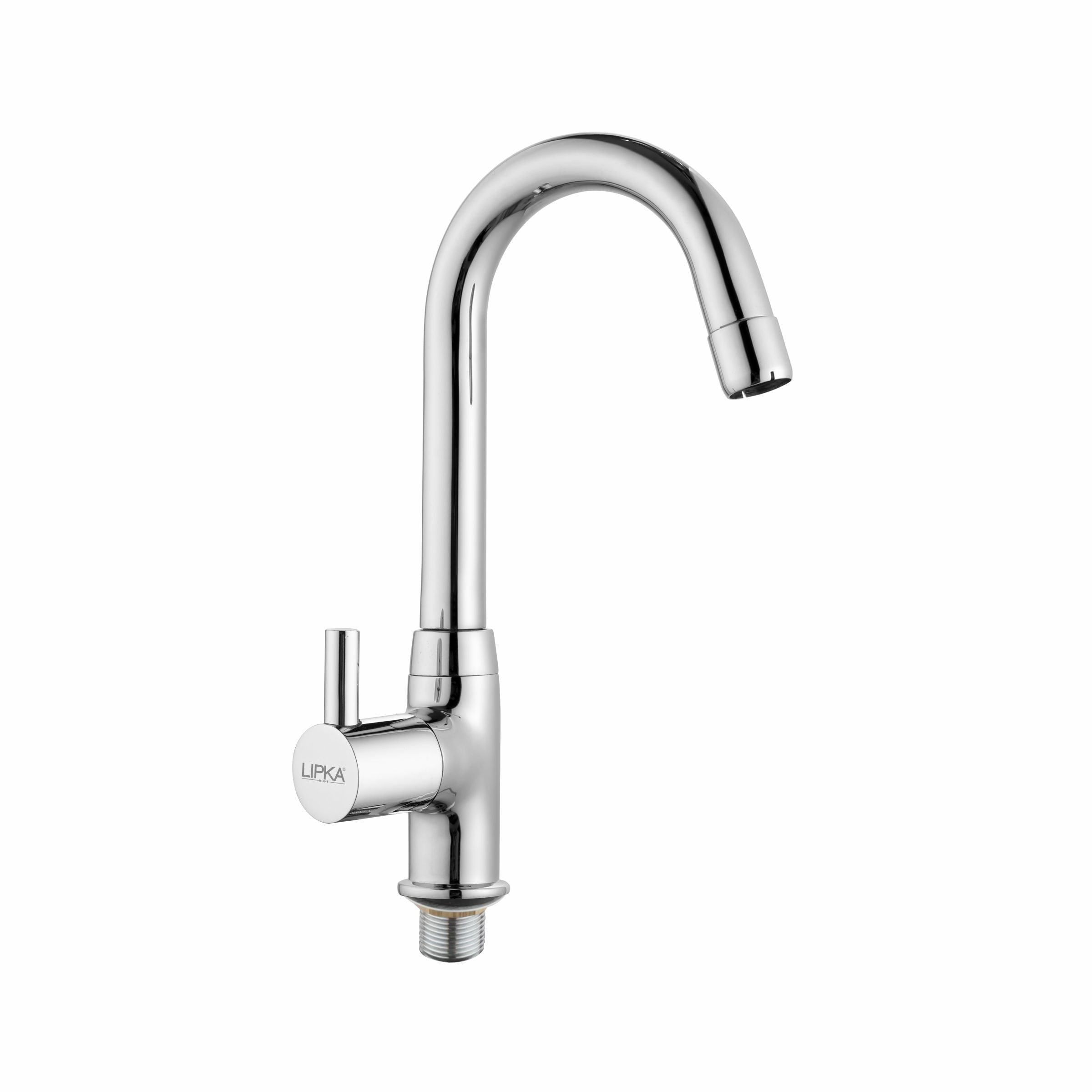 Kyron Swan Neck Brass Faucet with Round Swivel Spout (12 Inches) - LIPKA - Lipka Home