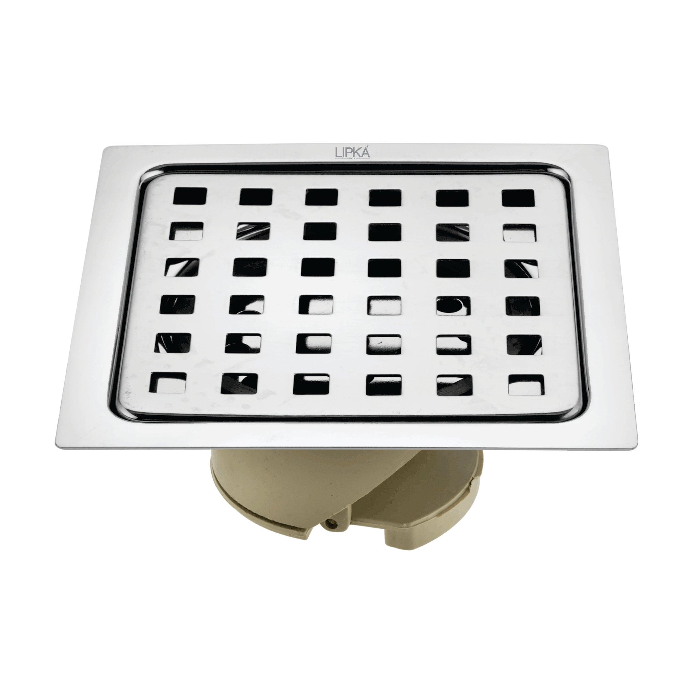 Square Jal Floor Drain (6 x 6 Inches) with Wide PVC Cockroach Trap - LIPKA - Lipka Home