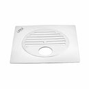 Eon Square Flat Cut Floor Drain with Golden Classic Jali and Hole (6 x 6 Inches) - LIPKA - Lipka Home