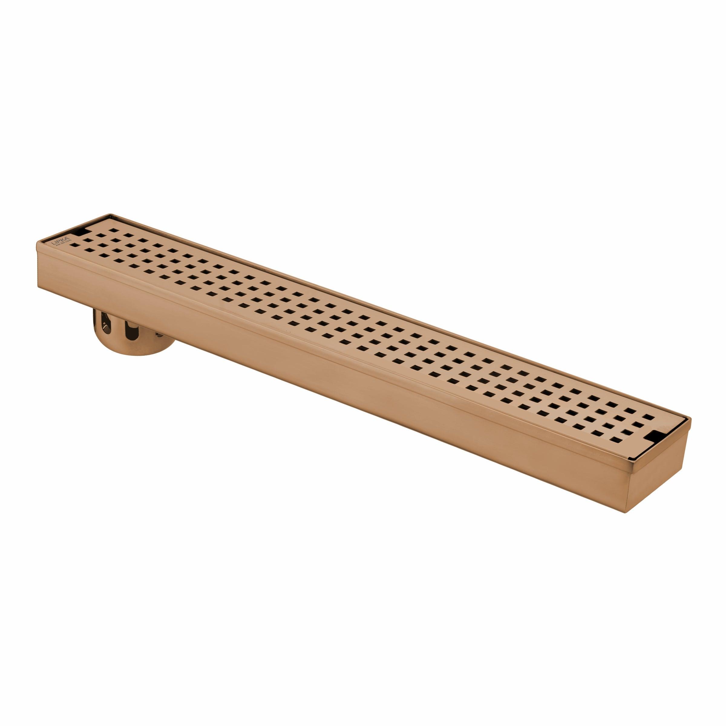 Palo Shower Drain Channel - Antique Copper (40 x 3 Inches) - LIPKA - Lipka Home