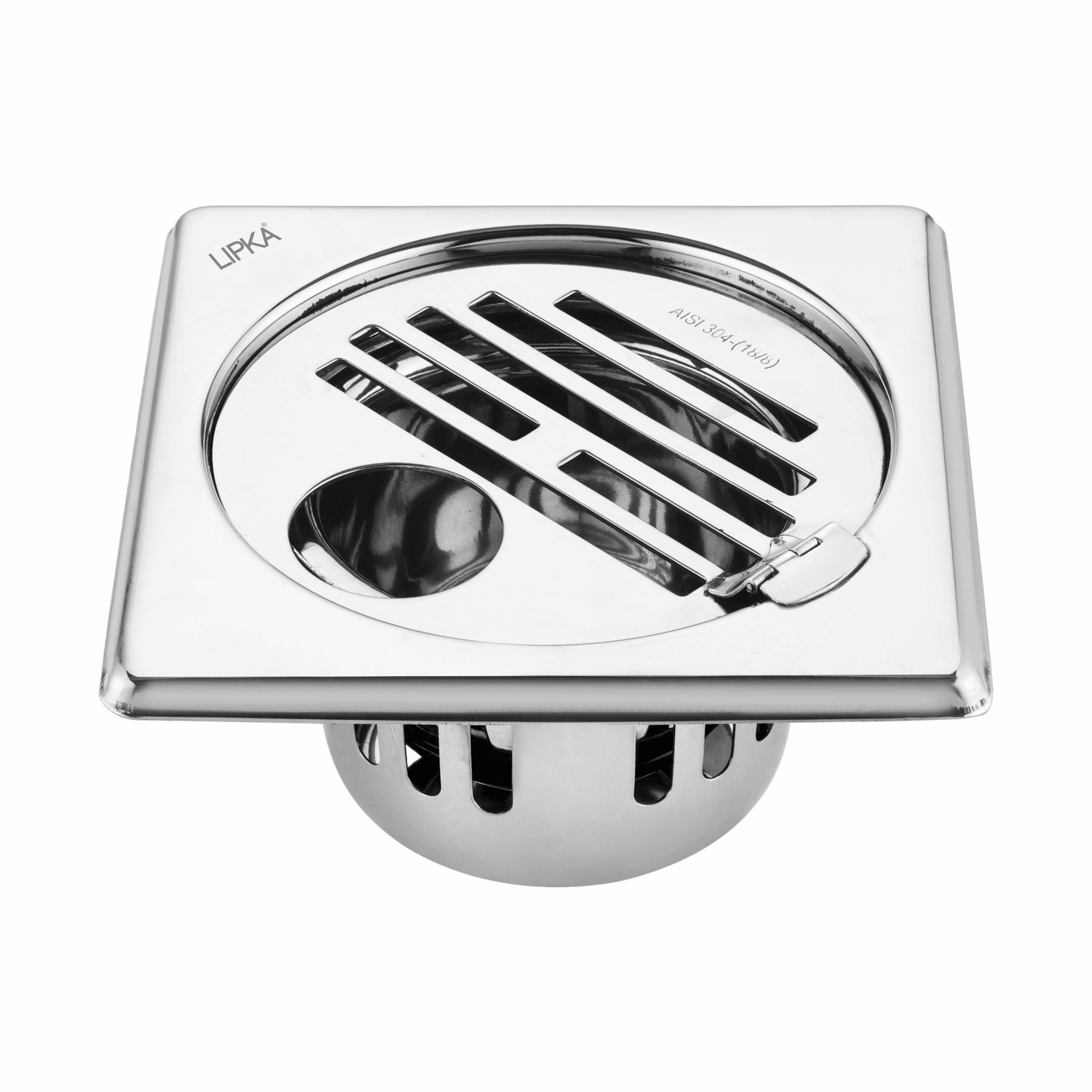 Golden Classic Jali Square Floor Drain (5 x 5 Inches) with Hinge, Hole and Cockroach Trap - LIPKA - Lipka Home