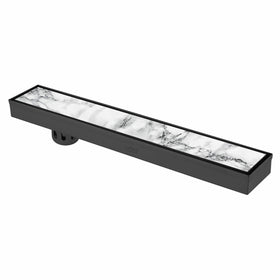 Marble Insert Shower Drain Channel - Black (32 x 3 Inches) - LIPKA - Lipka Home