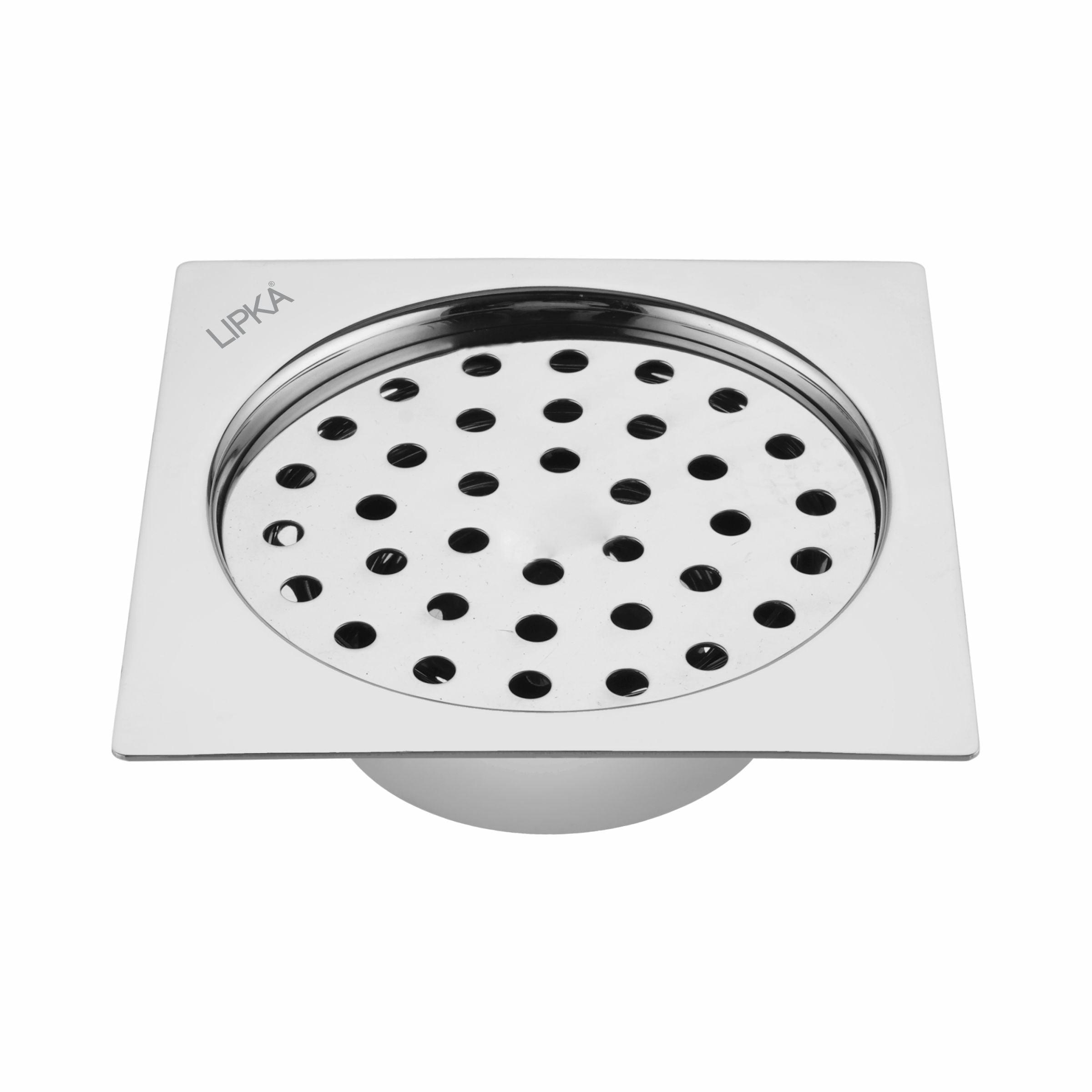 Super Sleek Square Flat Cut Floor Drain (5 x 5 Inches) with Cockroach Trap - LIPKA - Lipka Home