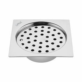 Super Sleek Square Flat Cut Floor Drain (5 x 5 Inches) with Cockroach Trap - LIPKA - Lipka Home