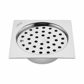 Super Sleek Square Flat Cut Floor Drain (5 x 5 Inches) with Cockroach Trap - LIPKA - Lipka Home