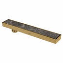 Marble Insert Shower Drain Channel - Yellow Gold (18 x 2 Inches) - LIPKA - Lipka Home