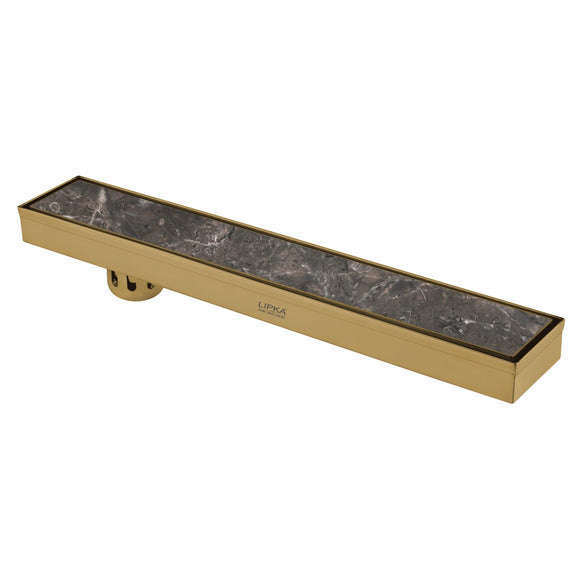 Marble Insert Shower Drain Channel - Yellow Gold (18 x 2 Inches) - LIPKA - Lipka Home