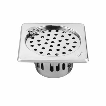 Square Floor Drain (5 x 5 Inches) with Hinge and Cockroach Trap - LIPKA - Lipka Home