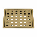 Red Exclusive Square Flat Cut Floor Drain in Yellow Gold PVD Coating (5 x 5 Inches) - LIPKA - Lipka Home