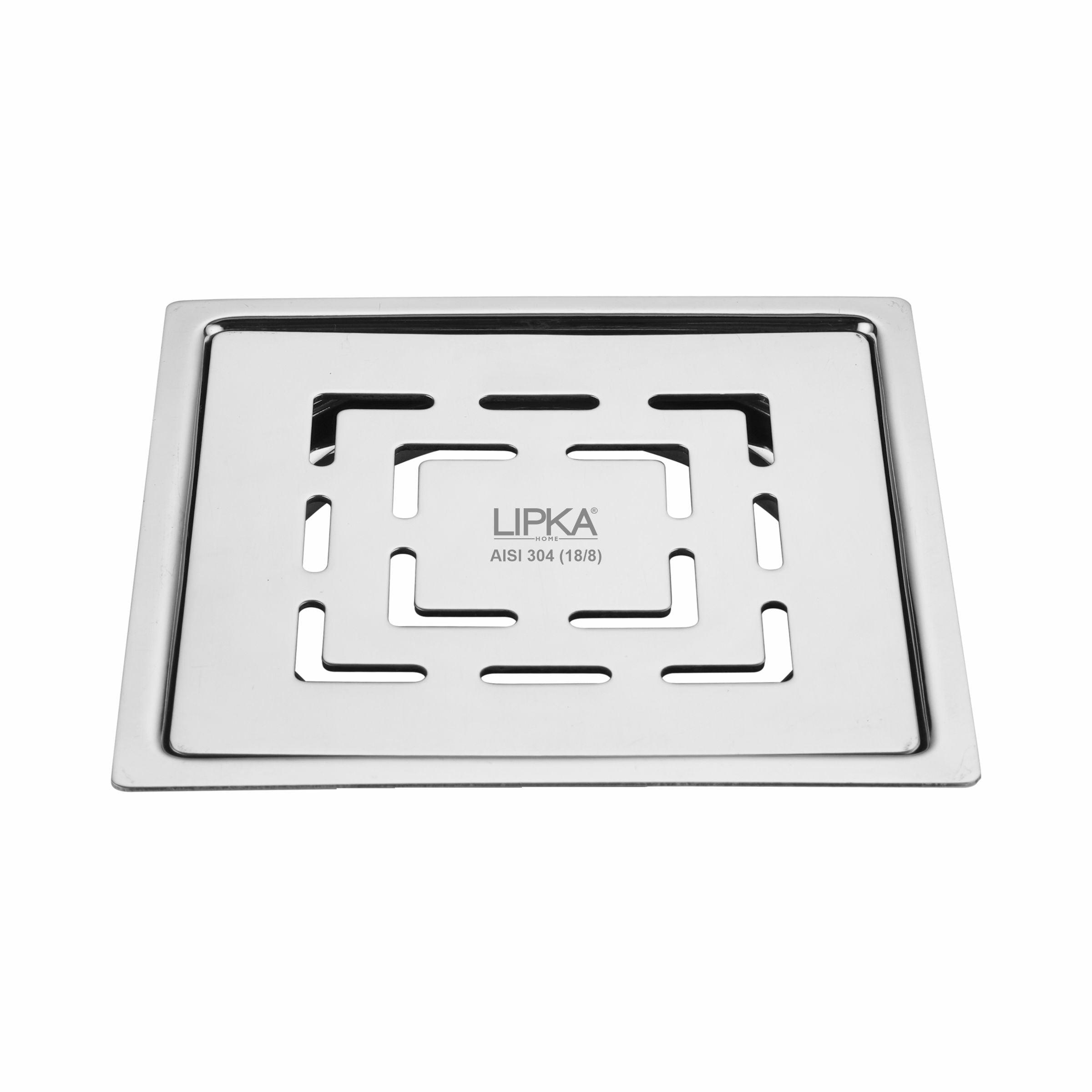 Orange Exclusive Square Flat Cut Floor Drain (5 x 5 Inches) - LIPKA