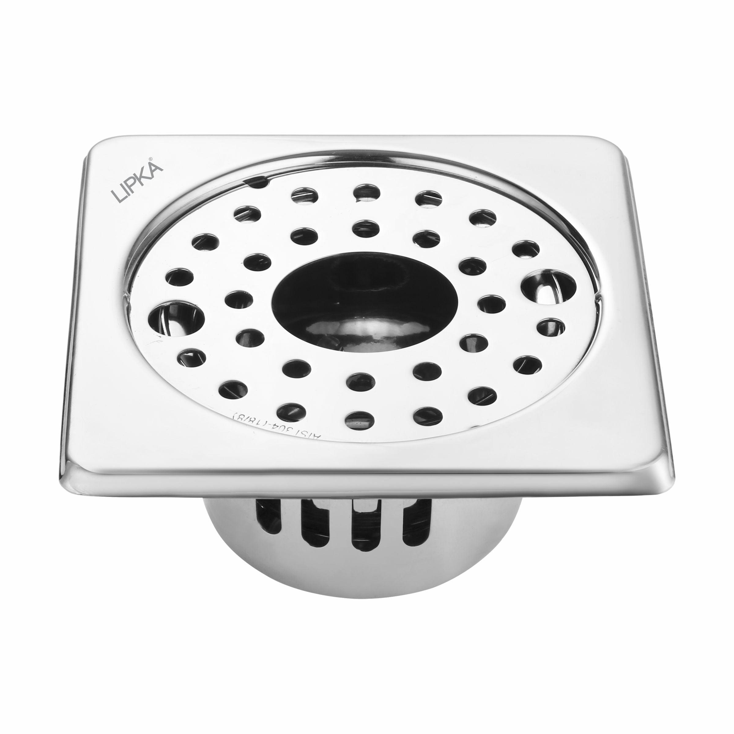 Square Floor Drain (5 x 5 Inches) with Lock, Hole and Cockroach Trap - LIPKA - Lipka Home