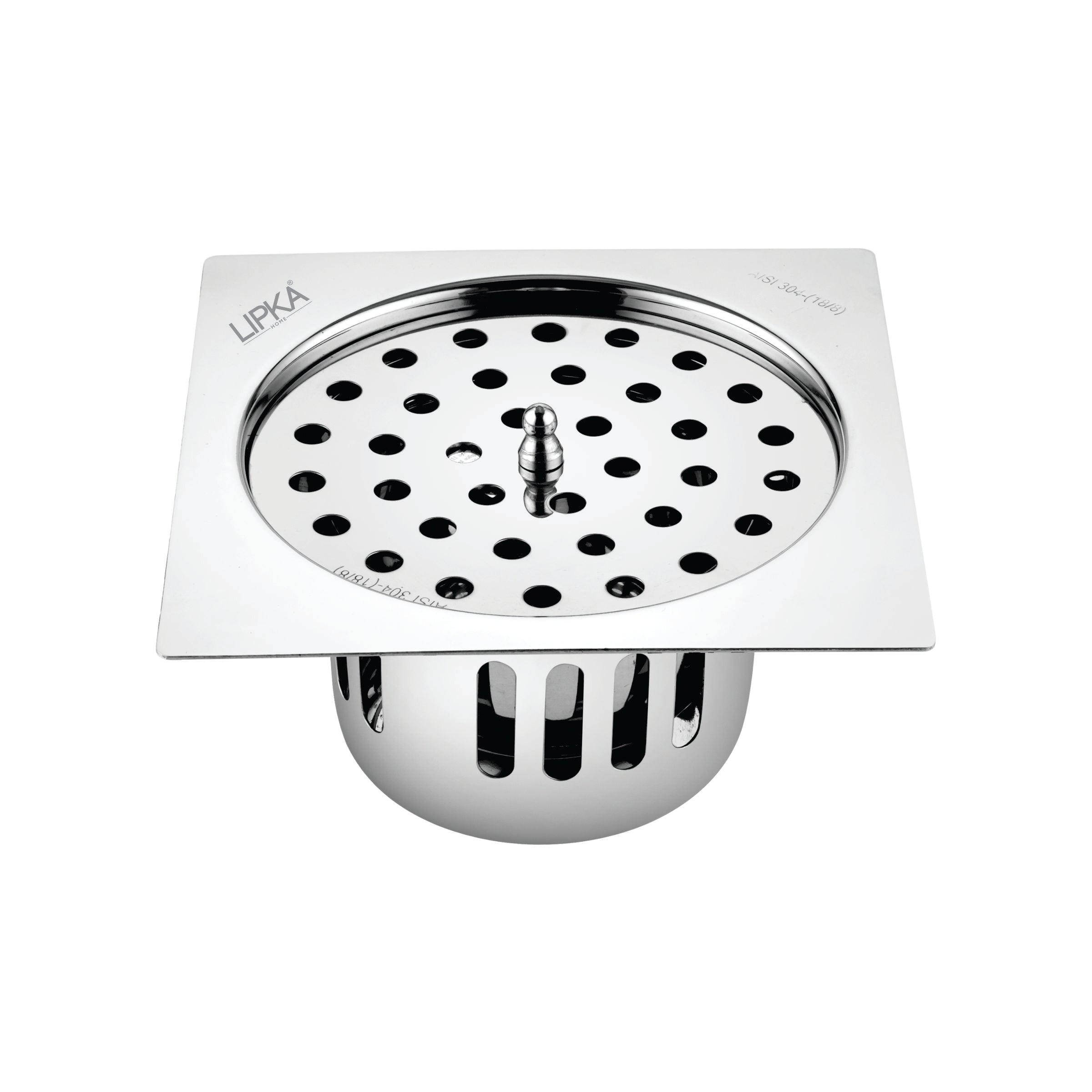 Square Flat Cut Floor Drain (5 x 5 Inches) with Lid and Cockroach Trap - LIPKA - Lipka Home