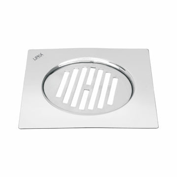 Eon Square Flat Cut Floor Drain with Golden Classic Jali (6 x 6 Inches) - LIPKA - Lipka Home